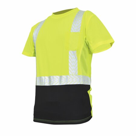 GENERAL ELECTRIC HV Safety T-Shirt, Short Sleeve, Black Bottom 2XL GS116G2XL